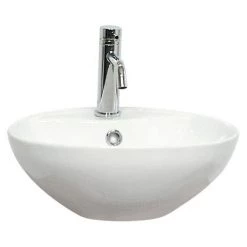 Miller New York Wall Hung Countertop Basin Unit - White - 400mm inc. Basin -Cloakroom Vanity Units Shop 174W1 LN 460