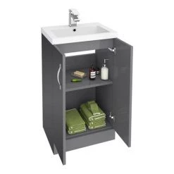 Apollo2 505mm Gloss Grey Floor Standing Vanity Unit -Cloakroom Vanity Units Shop AP2GFS5 nd1 460