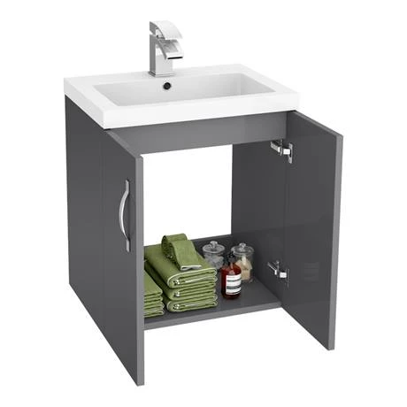 Apollo2 505mm Gloss Grey Wall Hung Vanity Unit 3 Apollo2 505mm Gloss Grey Wall Hung Vanity Unit - Image 3