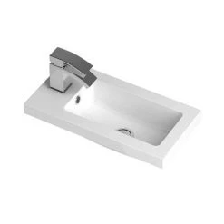 Apollo2 505mm Gloss Grey Compact Floor Standing Vanity Unit w. Matt Black Handles -Cloakroom Vanity Units Shop APC2GFS5MB d2 460