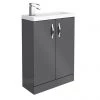 Apollo2 605mm Gloss Grey Compact Floor Standing Vanity Unit