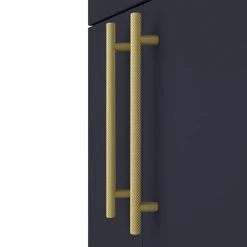 Arezzo Floor Standing Vanity Unit - Matt Blue - 500mm with Industrial Style Brushed Brass Handles 6 Arezzo Floor Standing Vanity Unit - Matt Blue - 500mm with Industrial Style Brushed Brass Handles -Cloakroom Vanity Units Shop AZB5FSVBBIS d2 460