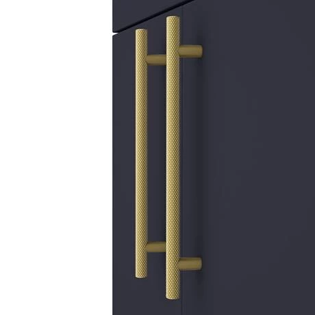 Arezzo Floor Standing Vanity Unit - Matt Blue - 500mm with Industrial Style Brushed Brass Handles 3 Arezzo Floor Standing Vanity Unit - Matt Blue - 500mm with Industrial Style Brushed Brass Handles - Image 3