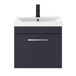 Arezzo 500 Matt Blue Wall Hung 1-Drawer Vanity Unit with Chrome Handle 8 Arezzo 500 Matt Blue Wall Hung 1-Drawer Vanity Unit with Chrome Handle -Cloakroom Vanity Units Shop AZB5WHVCH ND3 460
