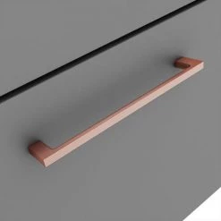 Arezzo 500 Matt Grey Wall Hung 1-Drawer Vanity Unit with Rose Gold Handle -Cloakroom Vanity Units Shop AZG5WHVRG d2 460