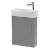 Arezzo Matt Grey 450mm 1TH Wall Hung Cloakroom Vanity Unit