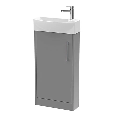 Arezzo Matt Grey 450mm 1TH Floor Standing Cloakroom Vanity Unit 1 Arezzo Matt Grey 450mm 1TH Floor Standing Cloakroom Vanity Unit