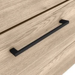 Arezzo Wall Hung Vanity Unit - Rustic Oak - 500mm with Matt Black Handle -Cloakroom Vanity Units Shop AZRO5WHVBK d2 460