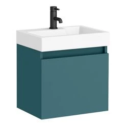 Arezzo Slim Wall Hung Vanity Unit - Matt Green - 500 x 300mm