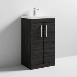Brooklyn 500 Black Floor Standing Vanity Unit with Thin-Edge Basin 8 Brooklyn 500 Black Floor Standing Vanity Unit with Thin-Edge Basin -Cloakroom Vanity Units Shop BFS5BLKTE d3 460