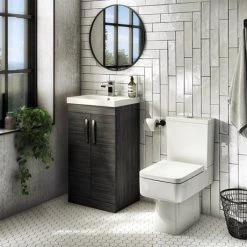 Brooklyn 500 Black Floor Standing Vanity Unit with Thin-Edge Basin 9 Brooklyn 500 Black Floor Standing Vanity Unit with Thin-Edge Basin -Cloakroom Vanity Units Shop BFS5BLKTE d4 460