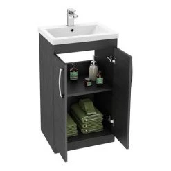 Brooklyn 500mm Black Vanity Unit - Floor Standing 2 Door Unit 8 Brooklyn 500mm Black Vanity Unit - Floor Standing 2 Door Unit -Cloakroom Vanity Units Shop BFS5BLK d1 460