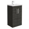 Brooklyn 500mm Black Vanity Unit - Floor Standing 2 Door Unit