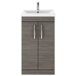 Brooklyn 500mm Grey Avola Vanity Unit - Floor Standing 2 Door Unit -Cloakroom Vanity Units Shop BFS5GRY nd1 460