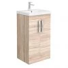 Brooklyn 500 Natural Oak Floor Standing Vanity Unit with Thin-Edge Basin