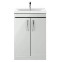 Brooklyn 600mm Grey Mist Vanity Unit - Floor Standing 2 Door Unit -Cloakroom Vanity Units Shop BFS6GM n d4 460