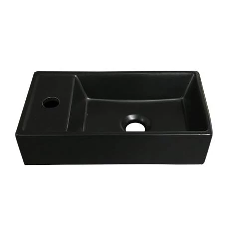 Bromley White Cloakroom Vanity Unit (incl. Black Basin + Brushed Brass Handle) 4 Bromley White Cloakroom Vanity Unit (incl. Black Basin + Brushed Brass Handle) - Image 4