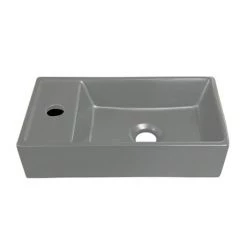 Bromley White Cloakroom Vanity Unit (incl. Grey Basin + Matt Black Handle) -Cloakroom Vanity Units Shop BR4WHTMBG d3 460