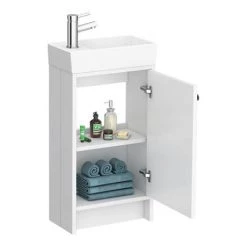 Bromley Traditional White Cloakroom Vanity Unit (inc. Ceramic Basin) -Cloakroom Vanity Units Shop BR4WHT d2 460