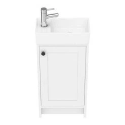 Bromley Traditional White Cloakroom Vanity Unit (inc. Ceramic Basin) -Cloakroom Vanity Units Shop BR4WHT d3 460