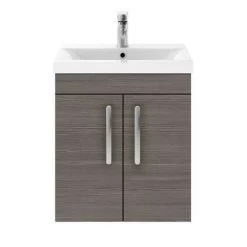Brooklyn 500mm Grey Avola 2 Door Wall Hung Vanity Unit -Cloakroom Vanity Units Shop BWH5GA nd1 460
