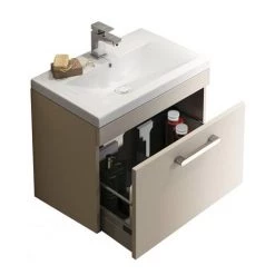 Brooklyn 500mm Stone Grey Wall Hung Vanity Unit - Single Drawer 7 Brooklyn 500mm Stone Grey Wall Hung Vanity Unit - Single Drawer -Cloakroom Vanity Units Shop BWH5SG d3 460