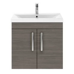 Brooklyn 600mm Grey Avola 2 Door Wall Hung Vanity Unit 9 Brooklyn 600mm Grey Avola 2 Door Wall Hung Vanity Unit -Cloakroom Vanity Units Shop BWH6GA d4 460