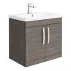 Brooklyn 600mm Grey Avola 2 Door Wall Hung Vanity Unit