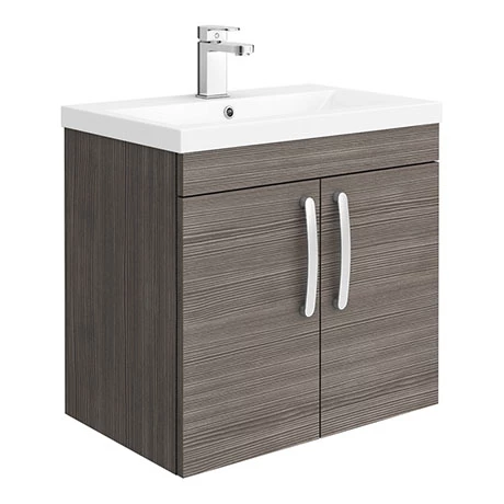 Brooklyn 600mm Grey Avola 2 Door Wall Hung Vanity Unit 1 Brooklyn 600mm Grey Avola 2 Door Wall Hung Vanity Unit
