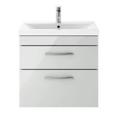 Brooklyn 600mm Grey Mist 2 Drawer Wall Hung Vanity Unit -Cloakroom Vanity Units Shop BWH6GM2D nd3 460
