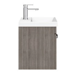 Brooklyn 500 Grey Avola Wall Hung 1-Drawer Vanity Unit with Thin-Edge Basin -Cloakroom Vanity Units Shop BWHSD5GATE n d1 460