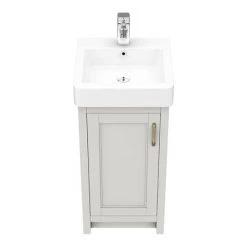 Chatsworth Traditional Grey Vanity - 425mm Wide -Cloakroom Vanity Units Shop C425GRY D4 460 1