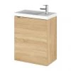 Hudson Reed Fusion 400mm Natural Oak Wall Hung Compact Unit & Basin