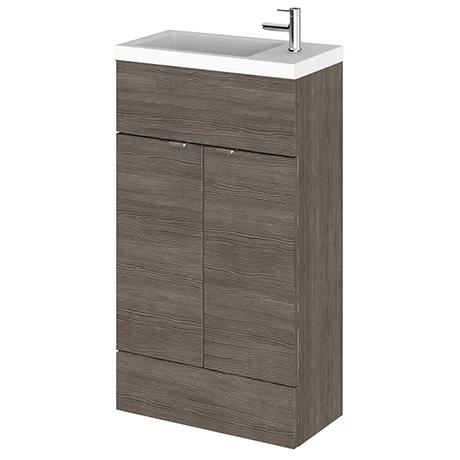 Hudson Reed Fusion Grey Avola 505x260mm Compact Vanity Unit & Basin 1 Hudson Reed Fusion Grey Avola 505x260mm Compact Vanity Unit & Basin