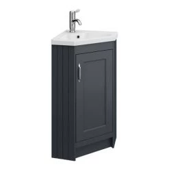 Chatsworth Traditional Graphite Corner Vanity Unit -Cloakroom Vanity Units Shop CHATCRNBLK d4 460