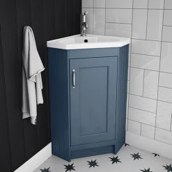 Chatsworth Traditional Blue Corner Vanity Unit