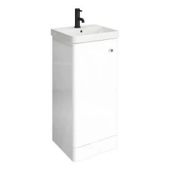 Cruze 400mm Curved Gloss White Vanity Unit -Cloakroom Vanity Units Shop CRZ4VW d2 460