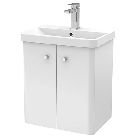 Cruze 500mm Curved Gloss White Wall Hung Vanity Unit 1 Cruze 500mm Curved Gloss White Wall Hung Vanity Unit