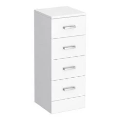 Cove White Gloss Double Basin Vanity + Drawer Combination Unit -Cloakroom Vanity Units Shop CV1400PK d2 460