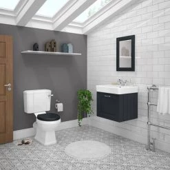 Chatsworth Traditional Graphite 560mm Wall Hung Vanity -Cloakroom Vanity Units Shop CWH560BLK detail3 460