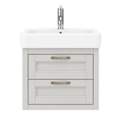 Chatsworth Traditional Grey 560mm 2 Drawer Wall Hung Vanity -Cloakroom Vanity Units Shop CWH560GRY2D d4 460