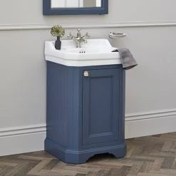 Burlington Edwardian 560mm Basin & Blue Freestanding Cloakroom Vanity Unit -Cloakroom Vanity Units Shop FC12BB4 D2 460