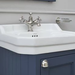 Burlington Edwardian 560mm Basin & Blue Freestanding Cloakroom Vanity Unit -Cloakroom Vanity Units Shop FC12BB4 D3 460