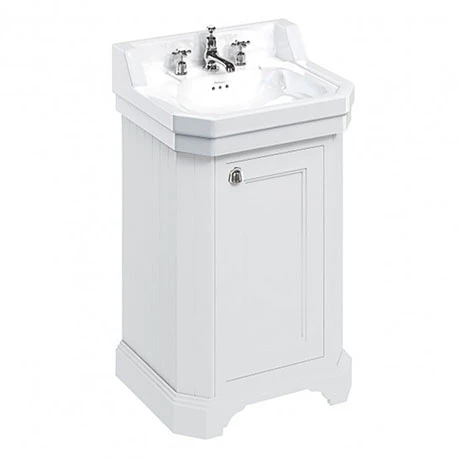 Burlington Edwardian 560mm Matt White Freestanding Cloakroom Vanity Unit & Basin 1 Burlington Edwardian 560mm Matt White Freestanding Cloakroom Vanity Unit & Basin