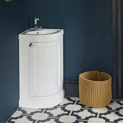 Burlington Floor Standing Corner Vanity Unit - Classic Grey - 430mm Wide 7 Burlington Floor Standing Corner Vanity Unit - Classic Grey - 430mm Wide -Cloakroom Vanity Units Shop FC7O FC7BB D2 460 1
