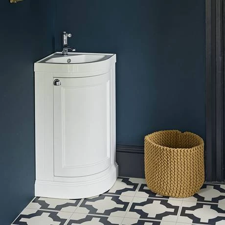 Burlington Floor Standing Corner Vanity Unit - Classic Grey - 430mm Wide 3 Burlington Floor Standing Corner Vanity Unit - Classic Grey - 430mm Wide - Image 3