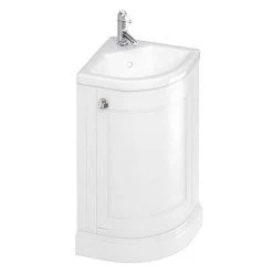 Burlington Freestanding Corner Vanity Unit - Matt White - 430mm Wide