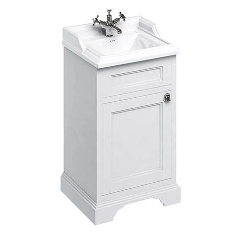 Burlington 50cm Freestanding Cloakroom Vanity Unit & Basin - Matt White 1 Burlington 50cm Freestanding Cloakroom Vanity Unit & Basin - Matt White