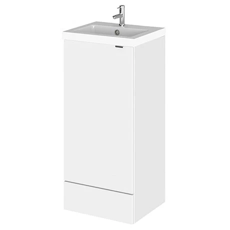 Hudson Reed Fusion 400mm Gloss White Full Depth Unit + Basin 1 Hudson Reed Fusion 400mm Gloss White Full Depth Unit + Basin