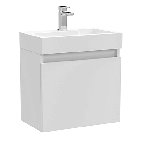 Milan Juno Slim Wall Hung Vanity Unit - Gloss White - 500 x 300mm 1 Milan Juno Slim Wall Hung Vanity Unit - Gloss White - 500 x 300mm